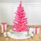 Northlight Pre-Lit Tinsel Artificial Christmas Tree - 3' - Pink - Clear Lights